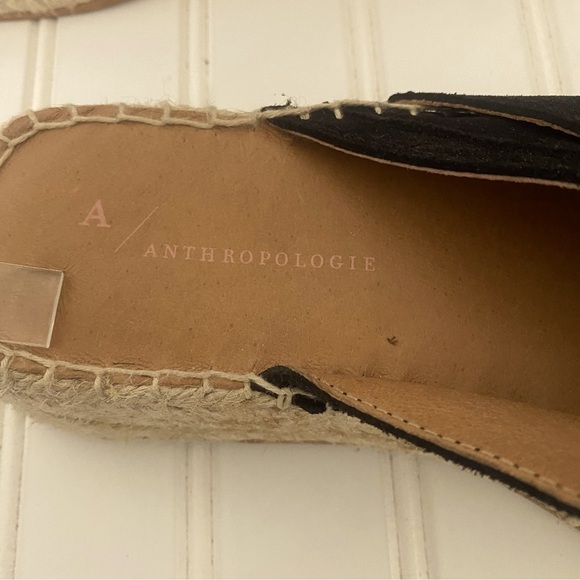 Anthropologie Women’ Blk Suede Criss-Cross Espadrilles Sandals Size 39 US 8/8.5 - Picture 2 of 6